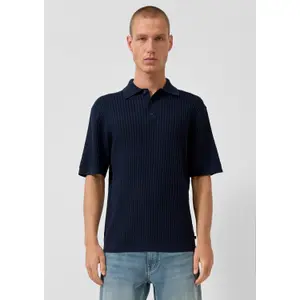 Polo shirt in linen blend QS image-6