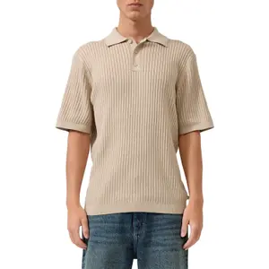 Polo shirt in linen blend QS image-2