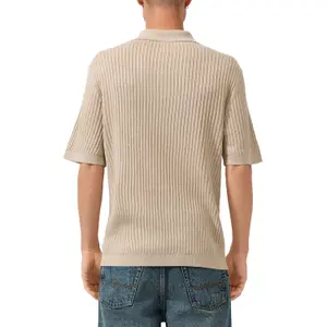 Polo shirt in linen blend QS image-5