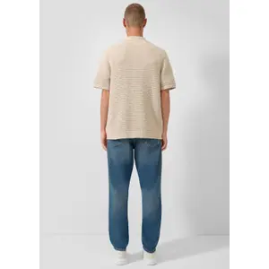 Crochet Texture Knit Pullover QS Relaxed Fit image-4