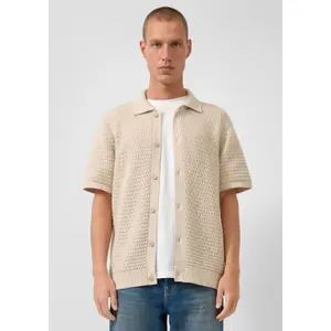 Crochet Texture Knit Pullover QS Relaxed Fit image-6