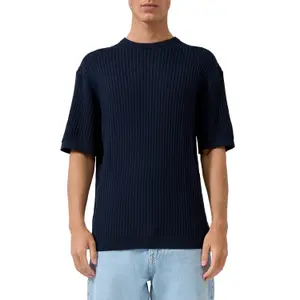 Mesh and Linen Blend T-shirt QS image-2