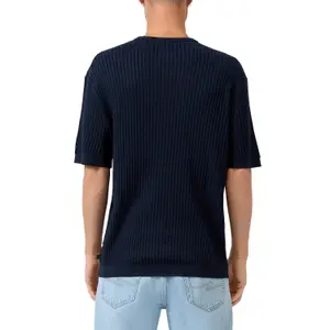 Mesh and Linen Blend T-shirt QS image-5