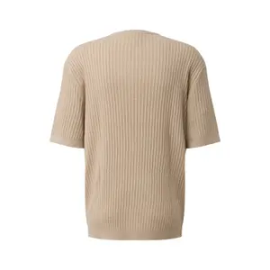 Mesh and Linen Blend T-shirt QS image-1