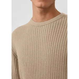 Mesh and Linen Blend T-shirt QS image-3