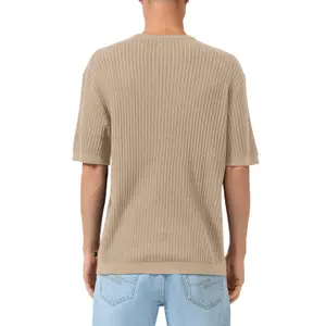 Mesh and Linen Blend T-shirt QS image-5
