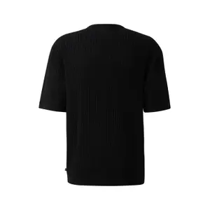 Mesh and Linen Blend T-shirt QS image-1