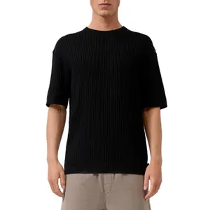 Mesh and Linen Blend T-shirt QS image-2