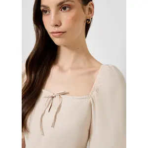 Women’s Square Neck Smocked Mid-Calf Dress QS image-3