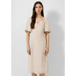 Women’s Square Neck Smocked Mid-Calf Dress QS image-6