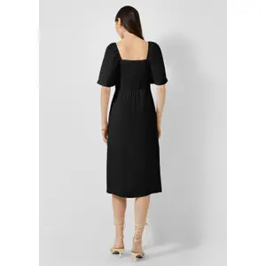 Women’s Square Neck Smocked Mid-Calf Dress QS image-4
