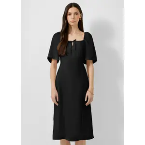 Women’s Square Neck Smocked Mid-Calf Dress QS image-6