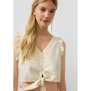 Women's Short Checkered Blouse QS Vichy image-3