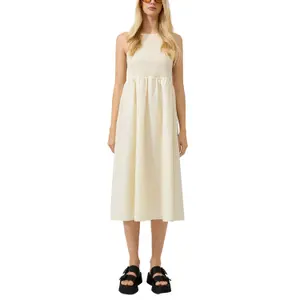 Long Smock Bodice Gingham Dress Women QS image-2