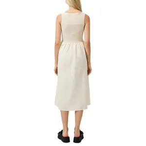 Long Smock Bodice Gingham Dress Women QS image-5