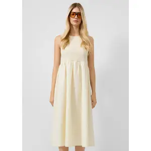 Long Smock Bodice Gingham Dress Women QS image-6
