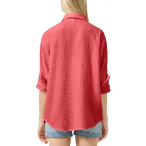 Long Chiffon Blouse Women QS image-5