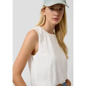 Short Blouse with Puff Hem Women's QS Loose Fit image-3