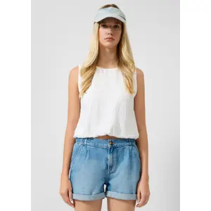 Short Blouse with Puff Hem Women's QS Loose Fit image-6