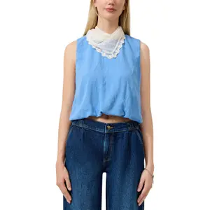 Short Blouse with Puff Hem Women's QS Loose Fit image-2
