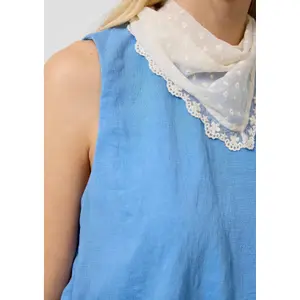 Short Blouse with Puff Hem Women's QS Loose Fit image-3