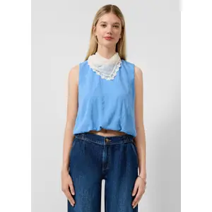 Short Blouse with Puff Hem Women's QS Loose Fit image-6