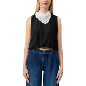 Short Blouse with Puff Hem Women's QS Loose Fit image-2