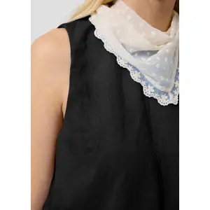 Short Blouse with Puff Hem Women's QS Loose Fit image-3