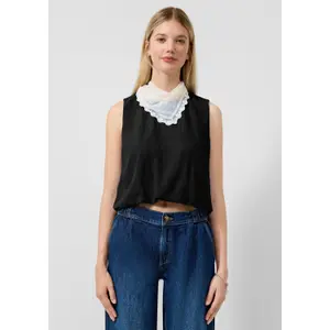 Short Blouse with Puff Hem Women's QS Loose Fit image-6