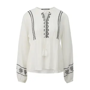 Embroidered Tunic Blouse for Women QS Regular Fit image-0