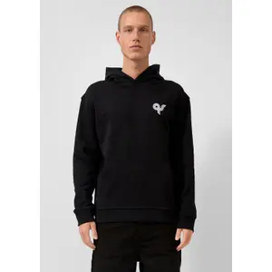 Hooded Sweatshirt with Lining and Kangaroo Pocket QS image-6