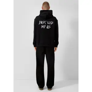 Hooded Sweatshirt with Lining and Kangaroo Pocket QS image-4