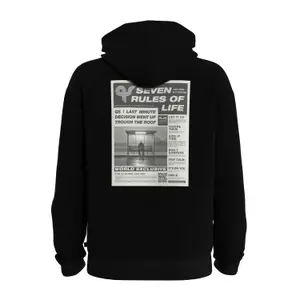 Hooded Sweatshirt with Lining and Kangaroo Pocket QS image-1