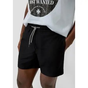 Woven Fabric Shorts with Drawstring QS image-3