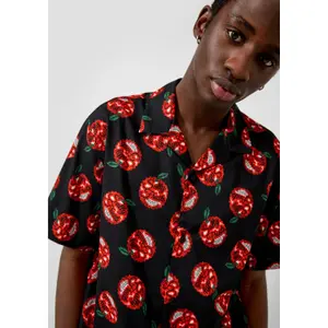 Printed Cotton Blend Shirt with Collar QS image-3