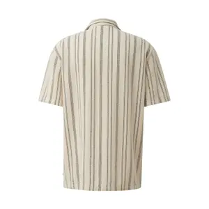 Striped Cotton Blend Shirt with Collar QS image-1