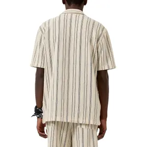 Striped Cotton Blend Shirt with Collar QS image-5
