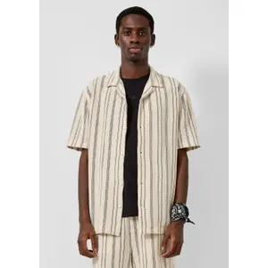 Striped Cotton Blend Shirt with Collar QS image-6