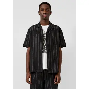 Striped Button-Down Shirt Relaxed Fit QS image-6