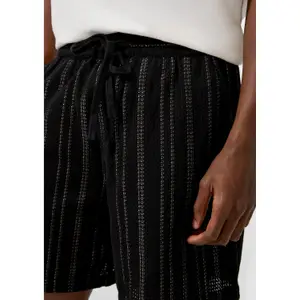 Striped Crochet Effect Top QS image-3