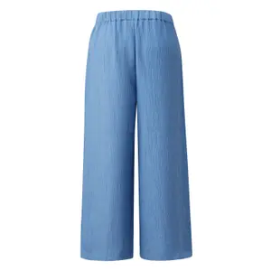 Women's Pleated Crepe Culotte Style Trousers QS image-1