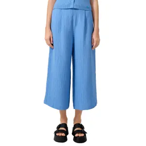 Women's Pleated Crepe Culotte Style Trousers QS image-2