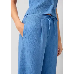 Women's Pleated Crepe Culotte Style Trousers QS image-3