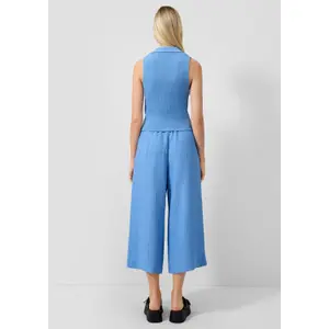 Women's Pleated Crepe Culotte Style Trousers QS image-4