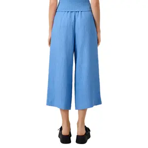 Women's Pleated Crepe Culotte Style Trousers QS image-5