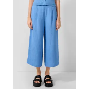 Women's Pleated Crepe Culotte Style Trousers QS image-6