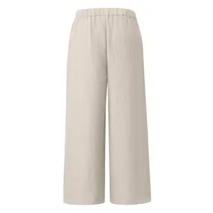 Women's Pleated Crepe Culotte Style Trousers QS image-1