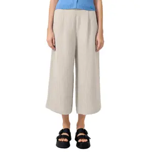 Women's Pleated Crepe Culotte Style Trousers QS image-2