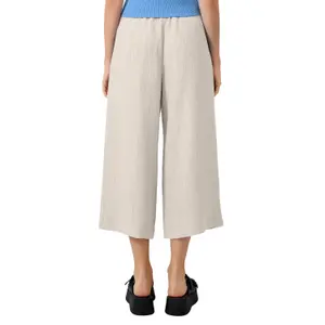 Women's Pleated Crepe Culotte Style Trousers QS image-5