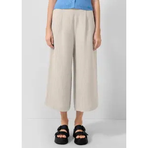Women's Pleated Crepe Culotte Style Trousers QS image-6